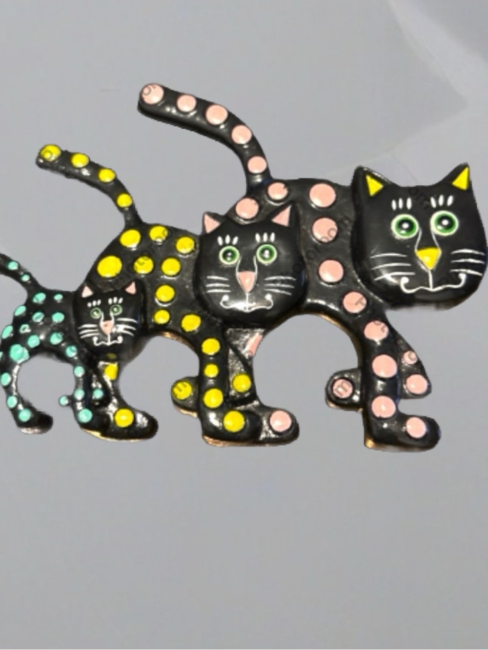Kelly Graham 1990’s “ 3 Purrfect Pieces” vintage Pin Brooch